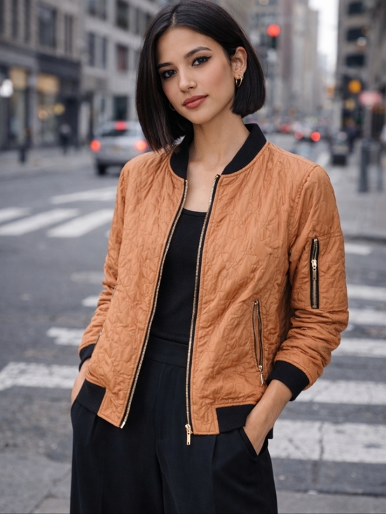 Bernardo Jackets & Blazers - Bernardo Quilted Tan Jacket